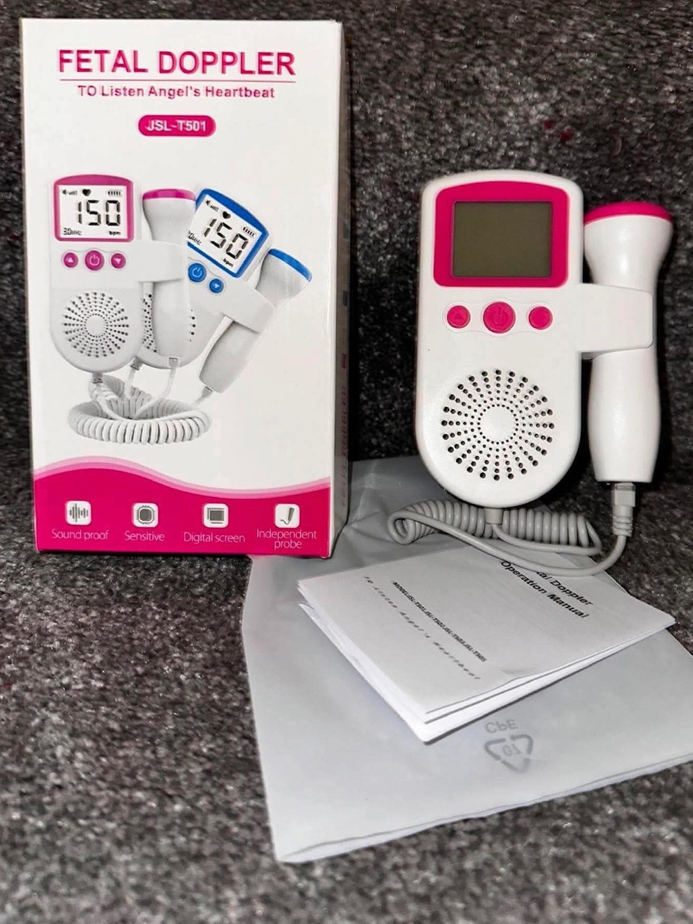 Fetal Doppler Monitor - White & Pink